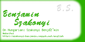 benjamin szakonyi business card